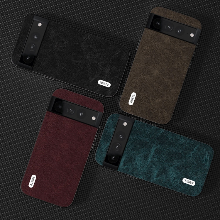 For Google Pixel 8 ABEEL Dream Litchi Texture PU Phone Case(Khaki) - Google Cases by PMC TechLife | Online Shopping South Africa | PMC TechLife