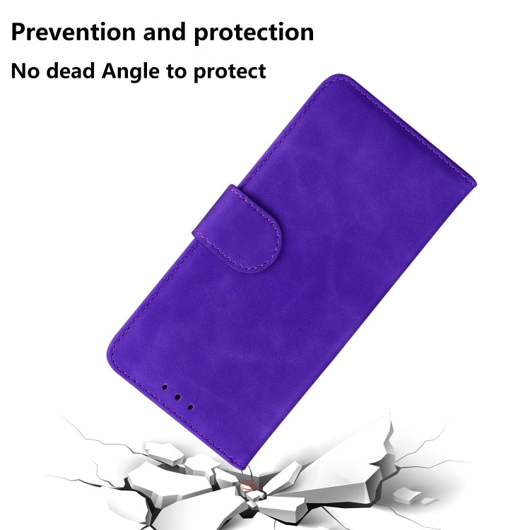 For iPhone 16 Pro Max Skin Feel Pure Color Flip Leather Phone Case(Purple) - iPhone 16 Pro Max Cases by PMC TechLife | Online Shopping South Africa | PMC TechLife | Buy Now Pay Later Mobicred