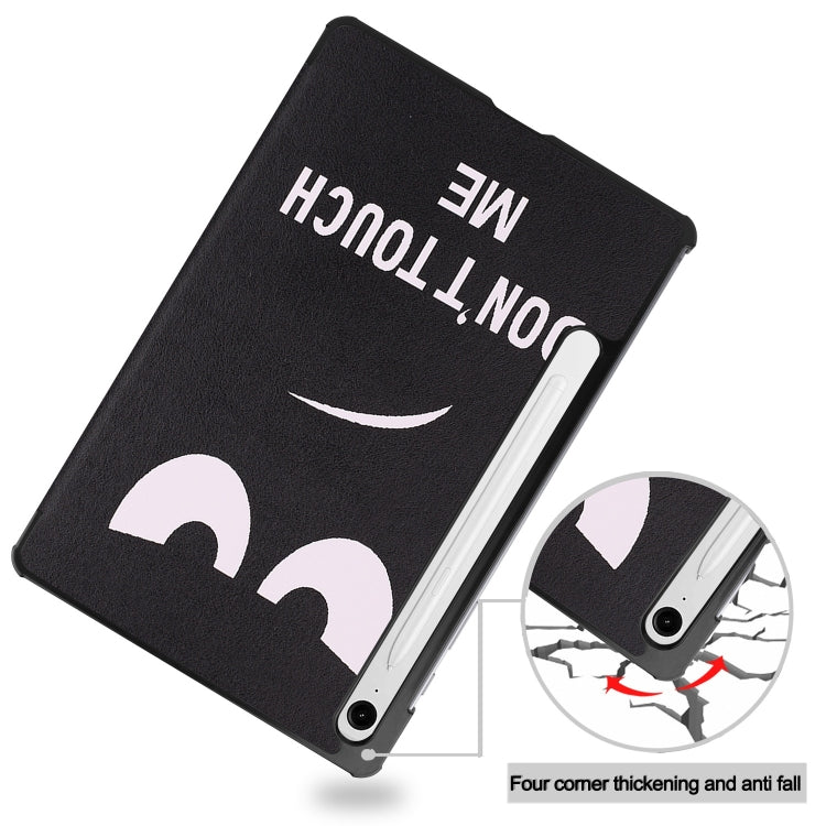 For Samsung Galaxy Tab S9 FE Custer Painted 3-Fold Holder Smart Leather Tablet Case(Big Eye Me) - Galaxy Tab S9 FE by PMC TechLife | Online Shopping South Africa | PMC TechLife