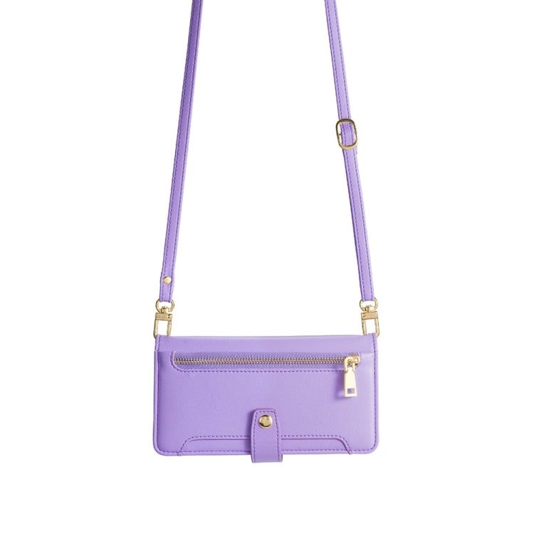 For Huawei Enjoy 60 Pro / nova 11i Lite Sheep Texture Cross-body Zipper Wallet Leather Phone Case(Purple) - Huawei Cases by PMC TechLife | Online Shopping South Africa | PMC TechLife | Buy Now Pay Later Mobicred