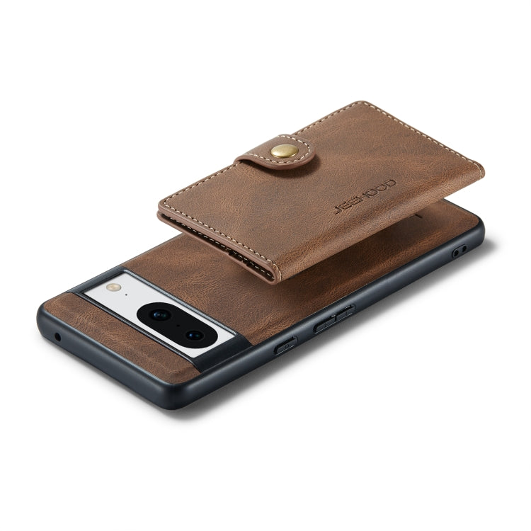 For Google Pixel 8 JEEHOOD Retro Magnetic Detachable Wallet Phone Case(Brown) - Google Cases by JEEHOOD | Online Shopping South Africa | PMC TechLife | Buy Now Pay Later Mobicred
