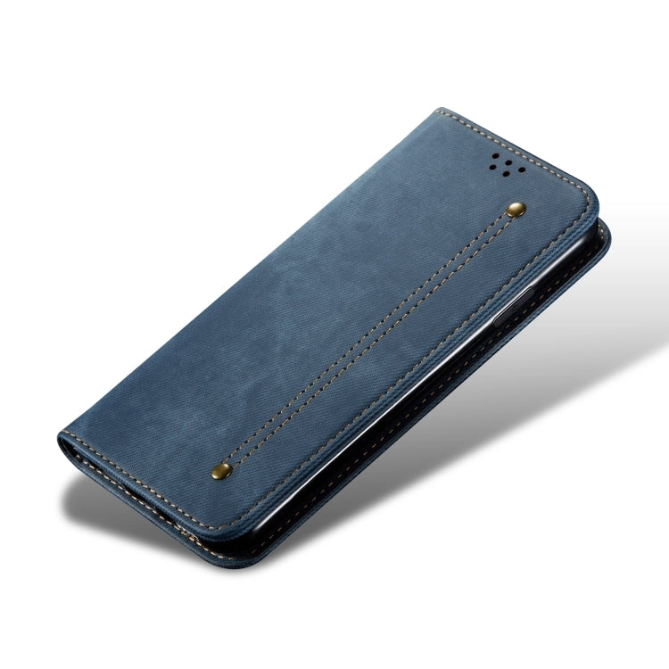 For iPhone 16 Plus Denim Texture Casual Style Horizontal Flip Leather Case(Blue) - iPhone 16 Plus Cases by PMC TechLife | Online Shopping South Africa | PMC TechLife | Buy Now Pay Later Mobicred