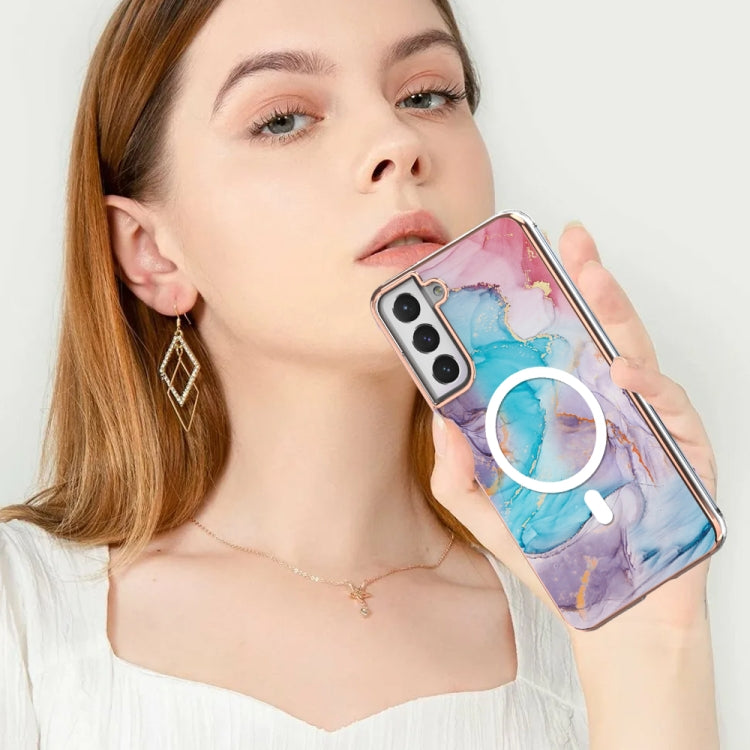 For Samsung Galaxy S21 FE 5G Marble Pattern Dual-side IMD Magsafe TPU Phone Case(Blue Marble) - free shipping - PMC TechLife - Order now!