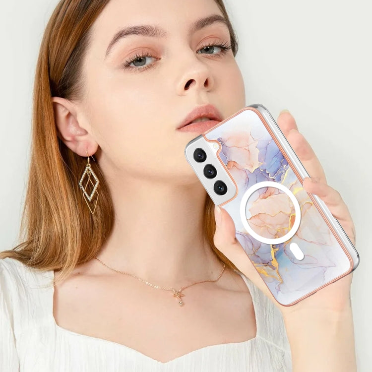 For Samsung Galaxy S23 5G Marble Pattern Dual-side IMD Magsafe TPU Phone Case(White Marble) - Galaxy S23 5G Cases by PMC TechLife | Online Shopping South Africa | PMC TechLife