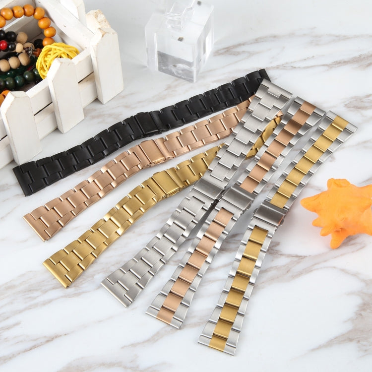 For Huawei Watch 4 22mm Three-bead Stainless Steel Watch Band(Silver Gold) - free shipping - PMC TechLife - Order now!