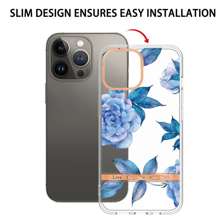 For iPhone 16 Pro Flowers and Plants Series IMD TPU Phone Case(Orchid Peony) - iPhone 16 Pro Cases by PMC TechLife | Online Shopping South Africa | PMC TechLife | Buy Now Pay Later Mobicred