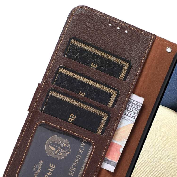 For OPPO Reno10 / Reno10 Pro Global KHAZNEH Litchi Texture Leather RFID Phone Case(Brown) - OPPO Cases by PMC TechLife | Online Shopping South Africa | PMC TechLife | Buy Now Pay Later Mobicred