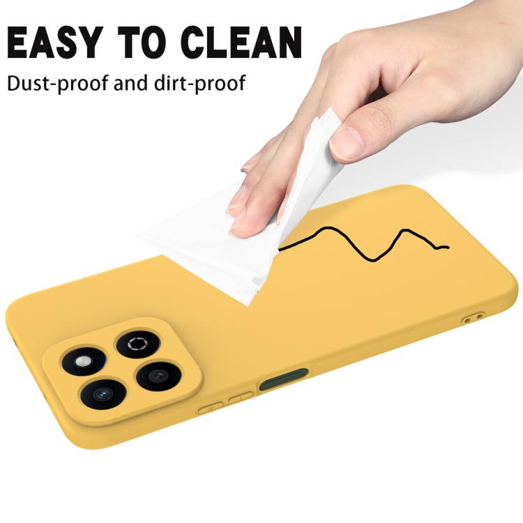 For Honor X6b 5G / Play 60 Plus Solid Color Liquid Silicone Dropproof Full Coverage Phone Case(Yellow) - free shipping - PMC TechLife - Order now!