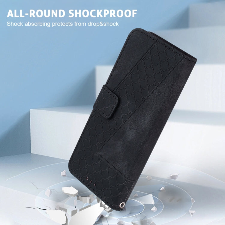 For Google Pixel 9 Pro 7-shaped Embossed Leather Phone Case(Black) - Google Cases by PMC TechLife | Online Shopping South Africa | PMC TechLife | Buy Now Pay Later Mobicred