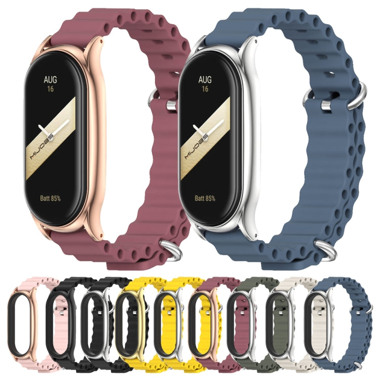 For Xiaomi Mi Band 8 Mijobs Plus Case Marine Silicone Breathable Watch Band(Wine Red Rose Gold) - free shipping - PMc TechLife - Order now!