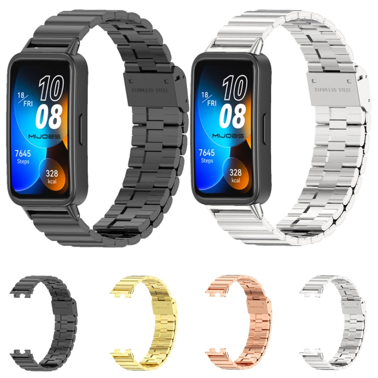 For Huawei Band 8 / 9 / 10 Mijobs Bamboo Buckle Stainless Steel Watch Band(Gold) - free shipping - PMC TechLife - Order now!