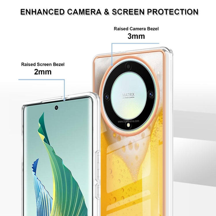 For Honor X9a / Magic5 Lite Electroplating Marble Dual-side IMD Phone Case(Draft Beer) - Honor Cases by PMC TechLife | Online Shopping South Africa | PMC TechLife | Buy Now Pay Later Mobicred