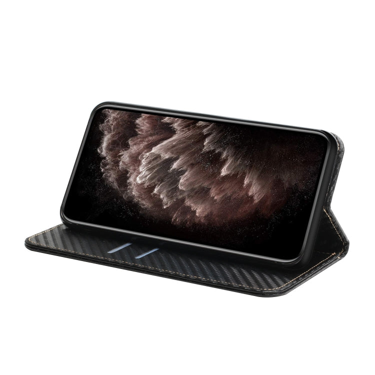 For Samsung Galaxy S24 Ultra 5G Carbon Fiber Texture Flip Holder Leather Phone Case(Black) - Galaxy S24 Ultra 5G Cases by PMC TechLife | Online Shopping South Africa | PMC TechLife