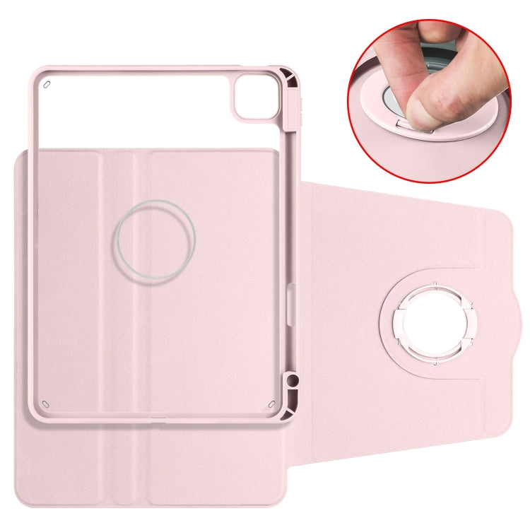 For iPad Pro 13 2024 Acrylic 360 Rotation Detachable Leather Tablet Case(Sand Pink) - iPad Pro 13 2024 Cases by PMC TechLife | Online Shopping South Africa | PMC TechLife | Buy Now Pay Later Mobicred