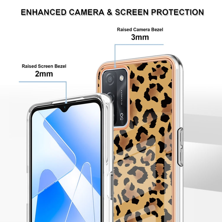 For OPPO A55 5G / A53s 5G / A54 4G Electroplating Marble Dual-side IMD Phone Case(Leopard Print) - free shipping - PMC TechLife - Order now!