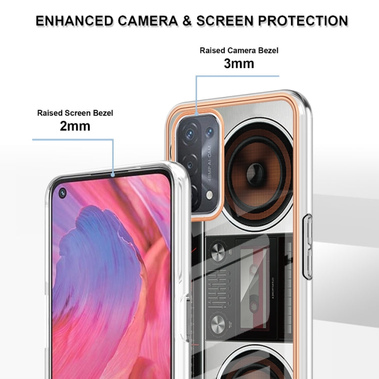 For OPPO A74 / A93 5G / A54 5G / A93s 5G Electroplating Marble Dual-side IMD Phone Case(Retro Radio) - OPPO Cases by PMC TechLife | Online Shopping South Africa | PMC TechLife | Buy Now Pay Later Mobicred