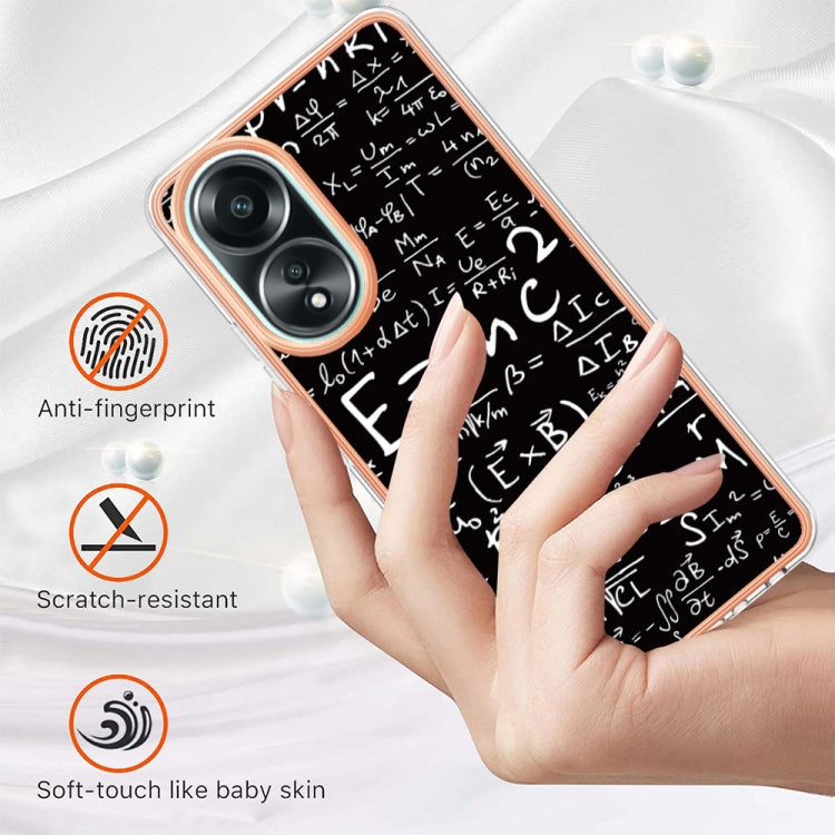 For OPPO A58 4G Electroplating Marble Dual-side IMD Phone Case(Equation) - OPPO Cases by PMC TechLife | Online Shopping South Africa | PMC TechLife | Buy Now Pay Later Mobicred