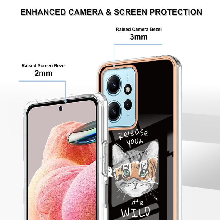 For Xiaomi Redmi Note 12 4G Electroplating Marble Dual-side IMD Phone Case(Natural Growth) - Xiaomi Cases by PMC TechLife | Online Shopping South Africa | PMC TechLife | Buy Now Pay Later Mobicred