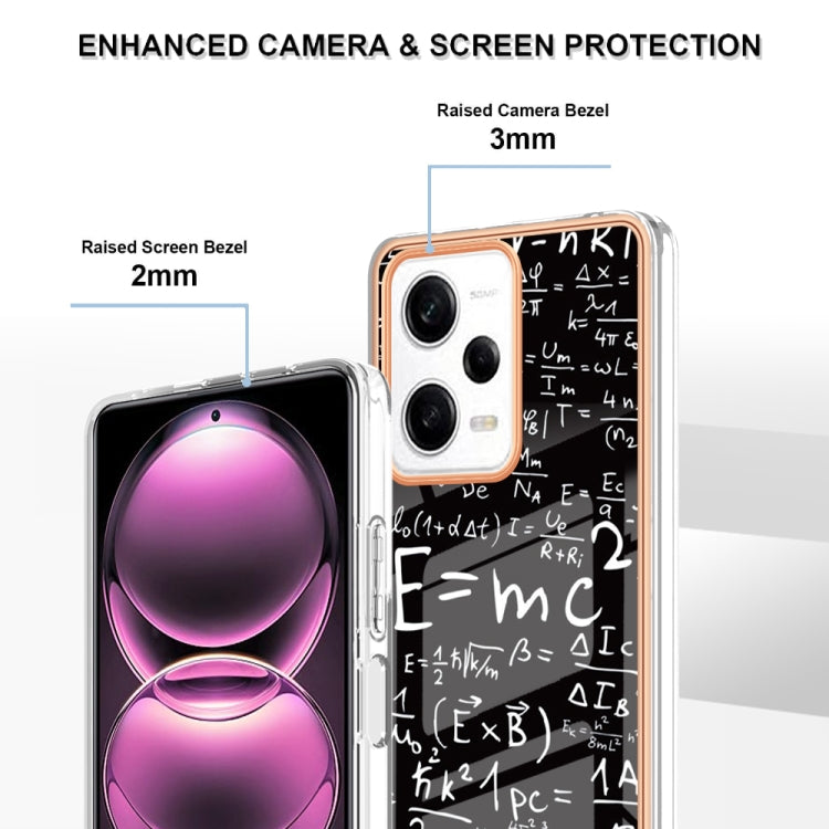 For Xiaomi Redmi Note 12 Pro 5G Global Electroplating Marble Dual-side IMD Phone Case(Equation) - Xiaomi Cases by PMC TechLife | Online Shopping South Africa | PMC TechLife | Buy Now Pay Later Mobicred