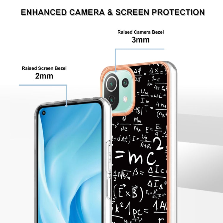 For Xiaomi 11 Lite Electroplating Marble Dual-side IMD Phone Case(Equation) - free shipping - PMC TechLife - Order now!