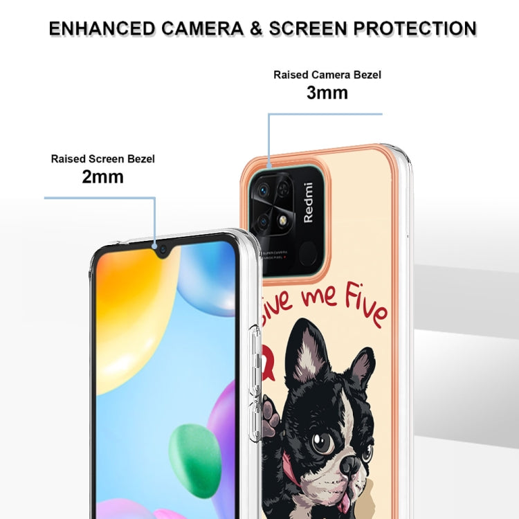For Xiaomi Redmi 10C Electroplating Marble Dual-side IMD Phone Case(Lucky Dog) - Xiaomi Cases by PMC TechLife | Online Shopping South Africa | PMC TechLife | Buy Now Pay Later Mobicred