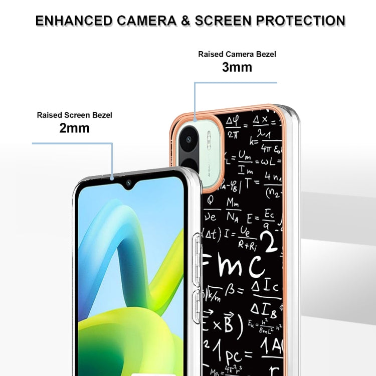 For Xiaomi Redmi A1 Electroplating Marble Dual-side IMD Phone Case(Equation) - Xiaomi Cases by PMC TechLife | Online Shopping South Africa | PMC TechLife | Buy Now Pay Later Mobicred
