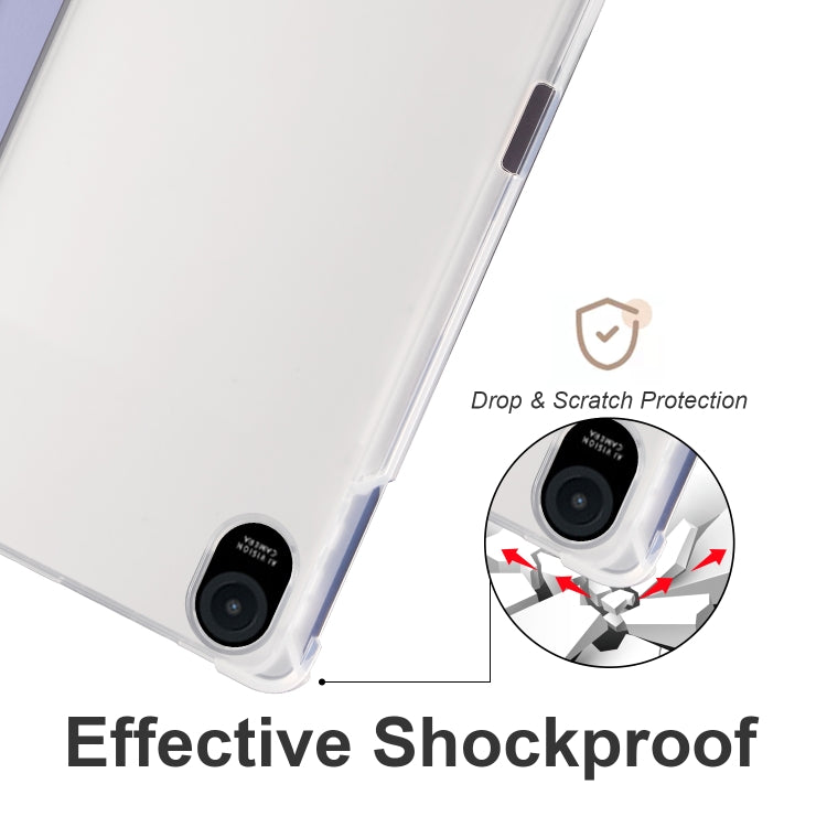 For Honor Pad 8 3-folding Transparent TPU Smart Leather Tablet Case(Purple) - free shipping - PMC TechLife - Order now!