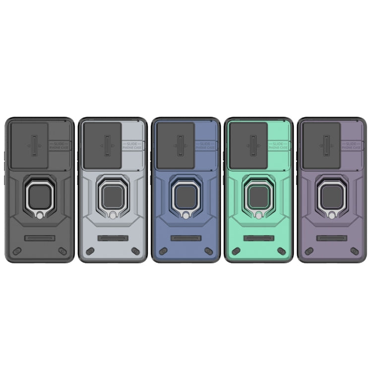 For Xiaomi Redmi K60 Ultra 5G Sliding Camshield TPU + PC Shockproof Phone Case with Holder(Green) - Xiaomi Cases by PMC TechLife | Online Shopping South Africa | PMC TechLife | Buy Now Pay Later Mobicred