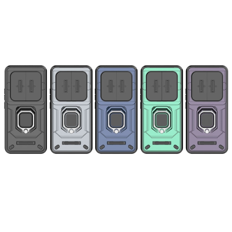 For Xiaomi 14 Ultra Sliding Camshield TPU + PC Shockproof Phone Case with Holder(Blue) - 14 Ultra Cases by PMC TechLife | Online Shopping South Africa | PMC TechLife | Buy Now Pay Later Mobicred