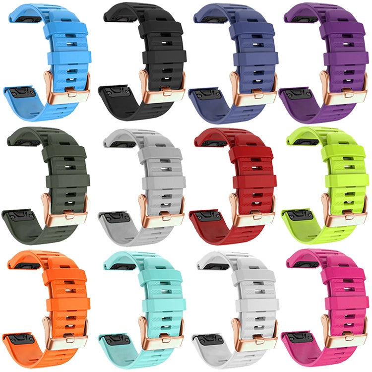 For Garmin Fenix 7S / 6S Pro / 5S Plus 20mm Rose Gold Buckle Quick Release Silicone Watch Band(Orange) - free shipping - PMC TechLife - Order now!