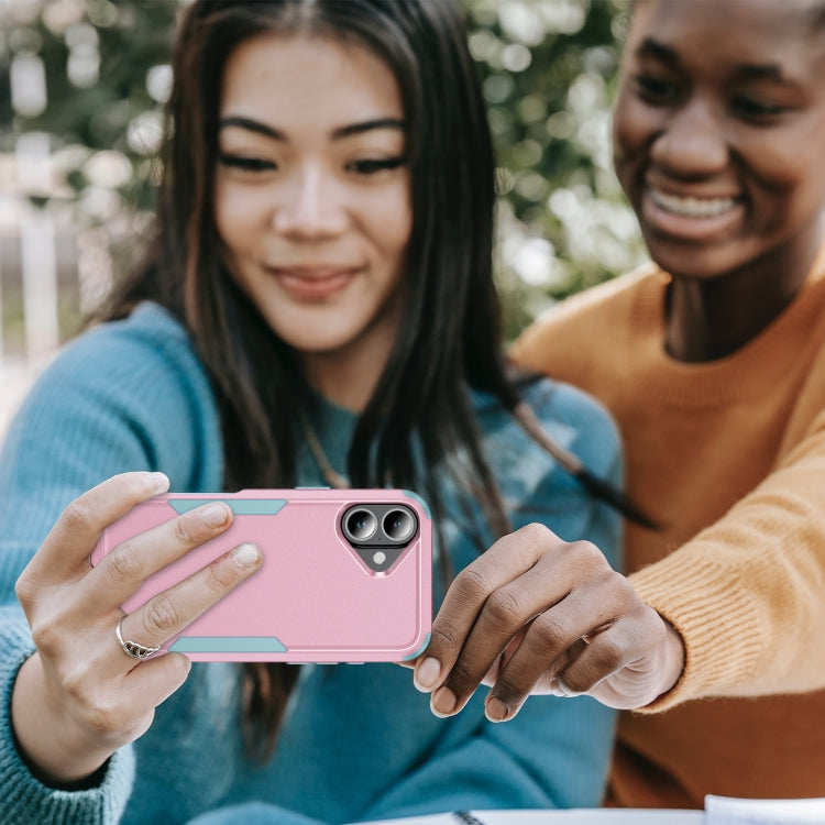 For iPhone 16 Commuter Shockproof TPU + PC Phone Case(Pink+Grey Green) - iPhone 16 Cases by PMC TechLife | Online Shopping South Africa | PMC TechLife | Buy Now Pay Later Mobicred