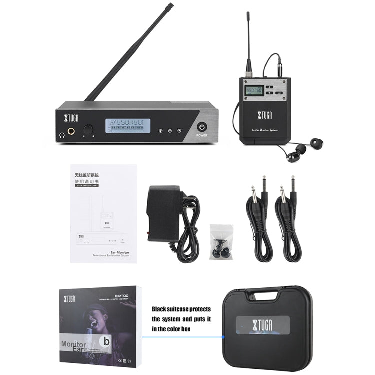 XTUGA IEM1100 Professional Wireless In Ear Monitor System 1 BodyPacks(US Plug) - Microphone by XTUGA | Online Shopping South Africa | PMC Jewellery | Buy Now Pay Later Mobicred