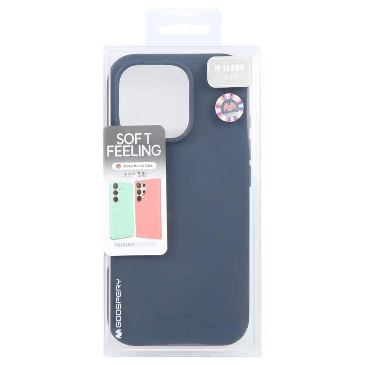 For iPhone 16 Pro Max GOOSPERY SOFT FEELING Liquid TPU Soft Phone Case(Dark Blue) - free shipping - PMC Jewellery - Order now!