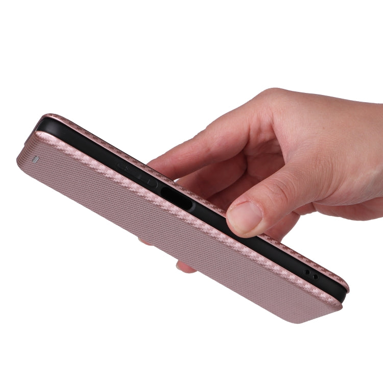 For Honor X7b Carbon Fiber Texture Flip Leather Phone Case(Pink) - Honor Cases by PMC TechLife | Online Shopping South Africa | PMC TechLife