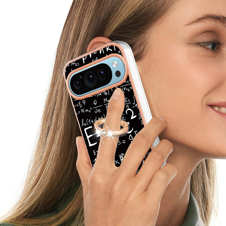 For Google Pixel 9 Pro XL Electroplating Dual-side IMD Phone Case with Ring Holder(Equation) - Google Cases by PMC TechLife | Online Shopping South Africa | PMC TechLife | Buy Now Pay Later Mobicred