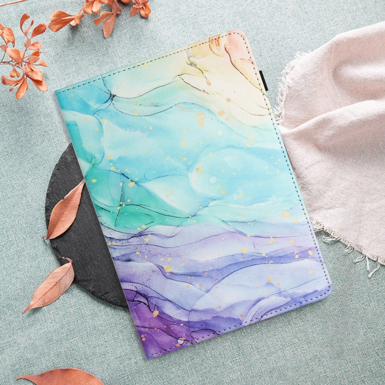 For Lenovo M10 Plus Sewing Litchi Texture Smart Leather Tablet Case(Oil Painting) - Lenovo by PMC TechLife | Online Shopping South Africa | PMC TechLife | Buy Now Pay Later Mobicred