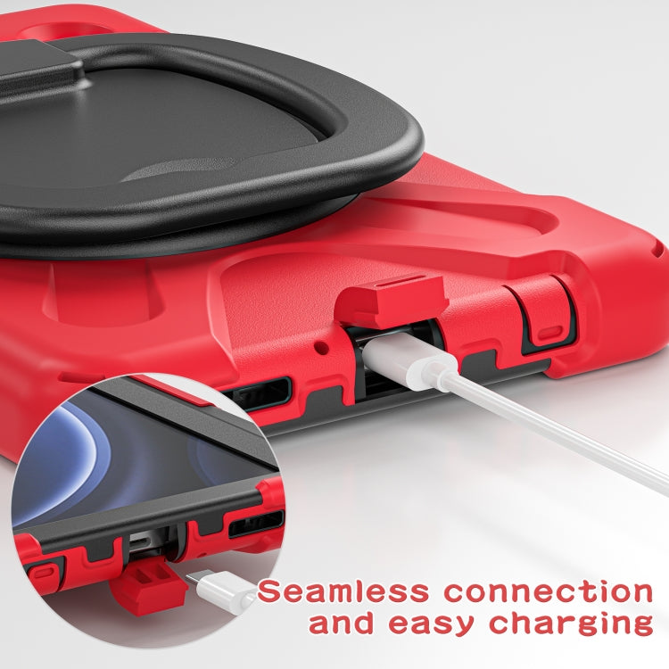 For Samsung Galaxy Tab A9 Silicone Hybrid PC Tablet Case with Holder & Shoulder Strap(Red) - Galaxy Tab A9 by PMC TechLife | Online Shopping South Africa | PMC TechLife