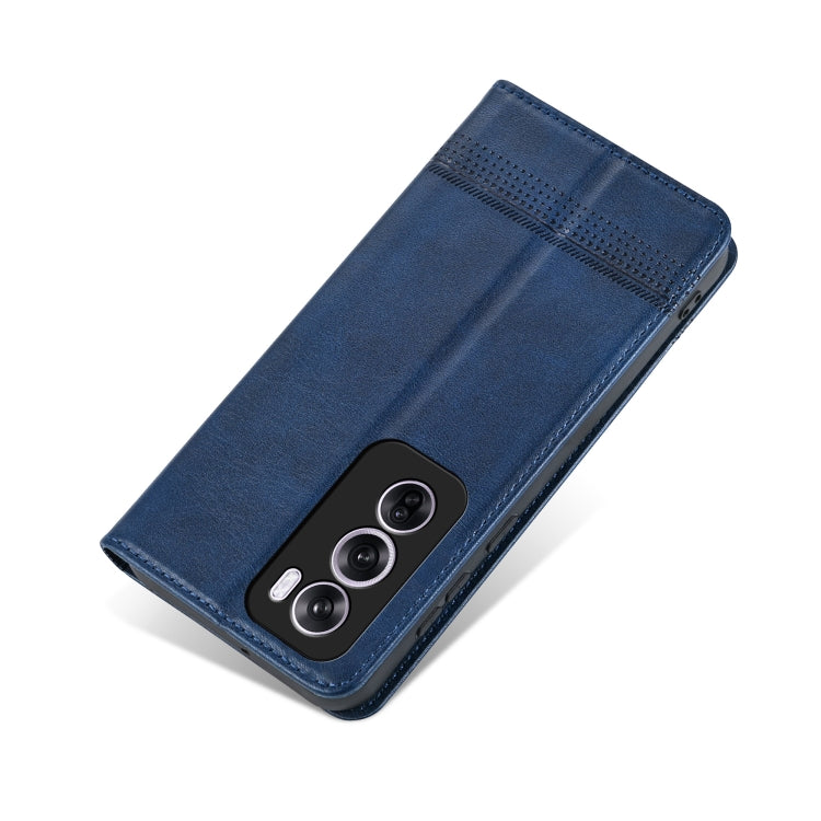 For OPPO Reno12 Global AZNS Magnetic Calf Texture Flip Leather Phone Case(Dark Blue) - OPPO Cases by AZNS | Online Shopping South Africa | PMC Jewellery | Buy Now Pay Later Mobicred