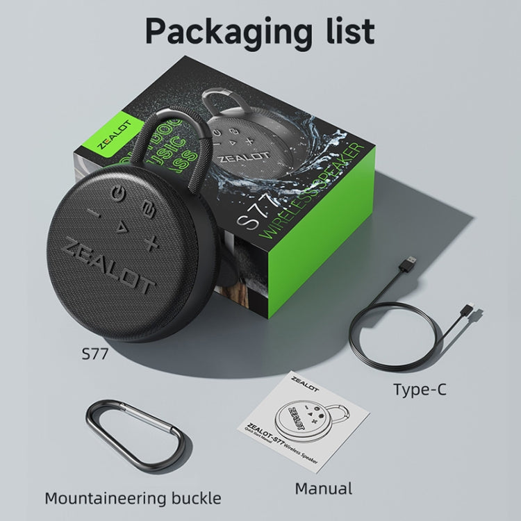 Zealot S77 IPX7 Waterproof Portable Wireless Bluetooth Speaker(Orange) - free shipping - PMC Jewellery - Order now!