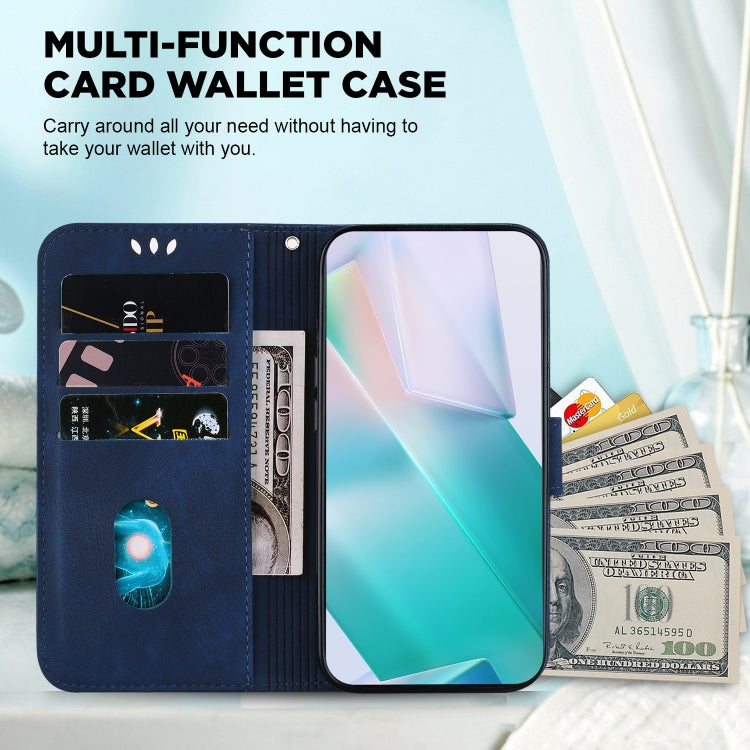 For Google Pixel 9 Little Tiger Embossed Leather Phone Case(Dark Blue) - Google Cases by PMC TechLife | Online Shopping South Africa | PMC TechLife | Buy Now Pay Later Mobicred