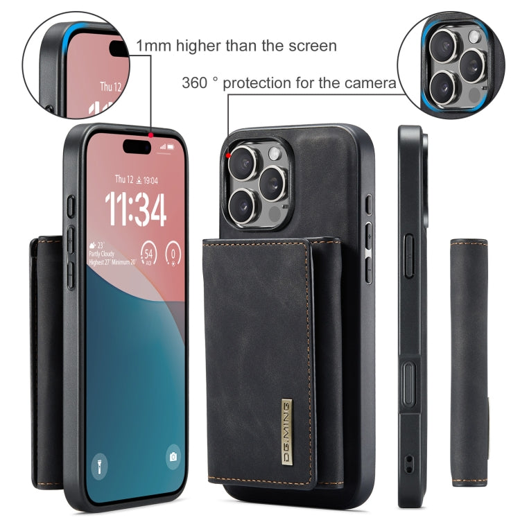 For iPhone 16 Pro DG.MING M1 Series 3-Fold Multi Card Wallet Leather Phone Case(Black) - free shipping - PMC Jewellery - Order now!