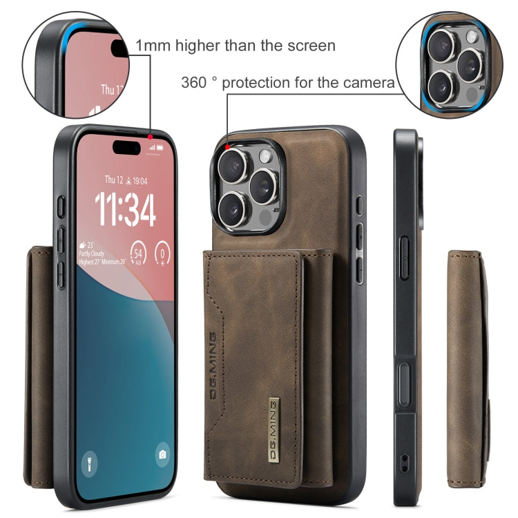 For iPhone 16 Pro Max DG.MING M2 Series 3-Fold Card Bag Wallet Leather Phone Case(Coffee) - free shipping - PMC Jewellery - Order now!