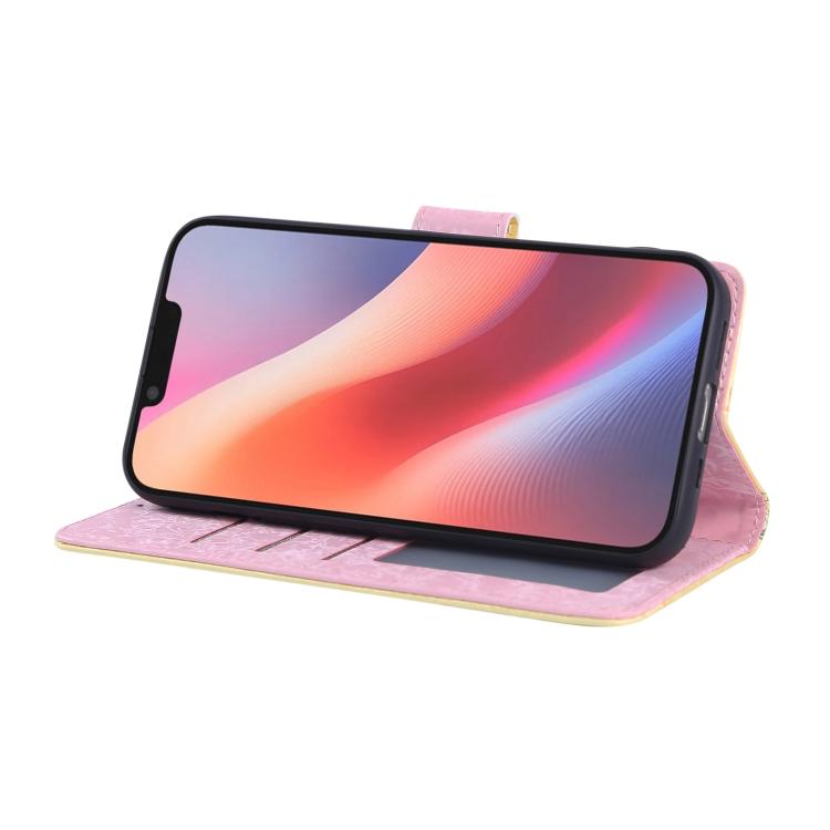 For iPhone 16e Bronzing Painting RFID Leather Case(Yellow Daisy) - iPhone 16e Cases by PMC TechLife | Online Shopping South Africa | PMC TechLife | Buy Now Pay Later Mobicred