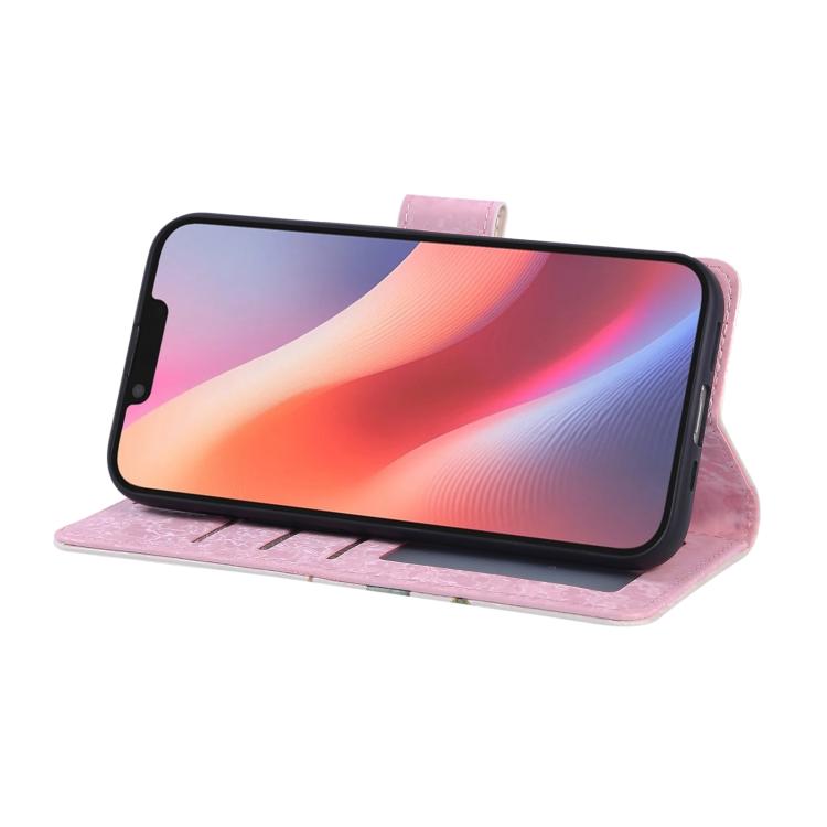 For iPhone 16e Bronzing Painting RFID Leather Case(Rose Flower) - iPhone 16e Cases by PMC TechLife | Online Shopping South Africa | PMC TechLife | Buy Now Pay Later Mobicred