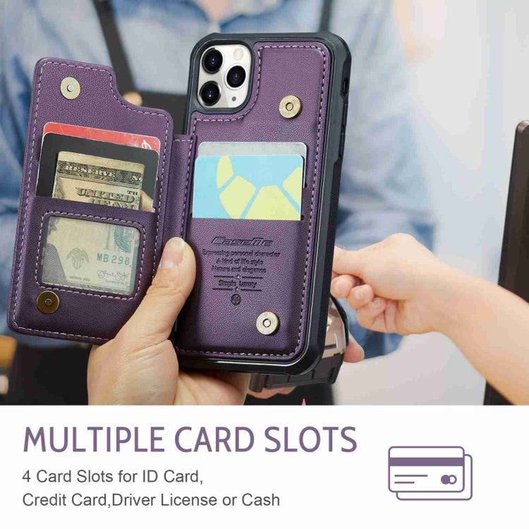 For iPhone 11 Pro CaseMe C22 Card Slots Holder RFID Anti-theft Phone Case(Purple) - free shipping - PMC Jewellery - Order now!