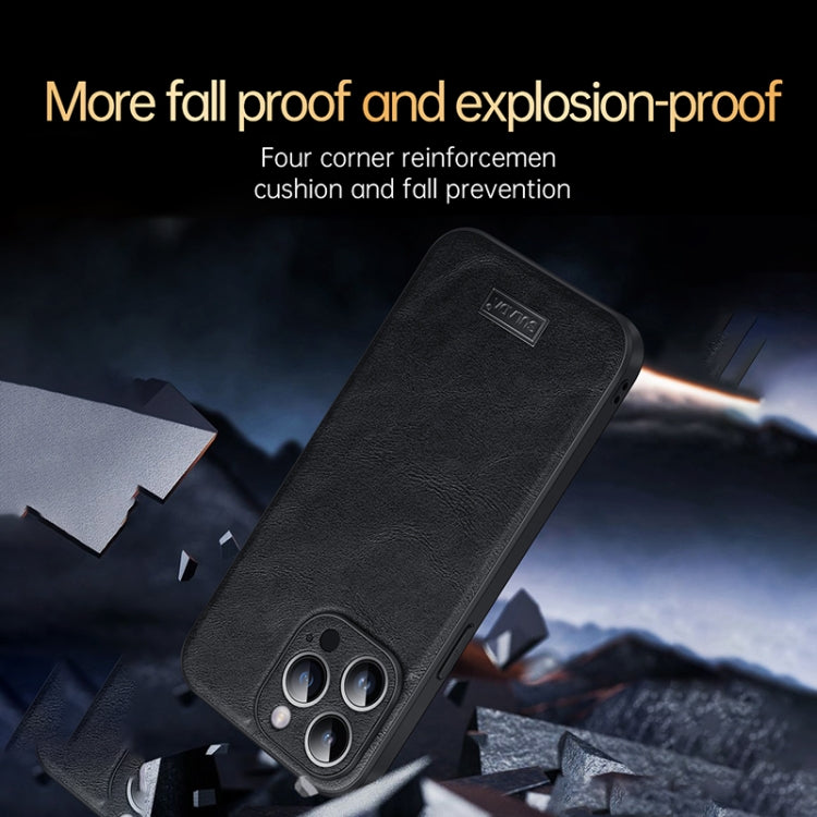 For iPhone 16 Pro SULADA Shockproof TPU Hybrid Handmade Leather Phone Case(Black) - free shipping - PMC Jewellery - Order now!