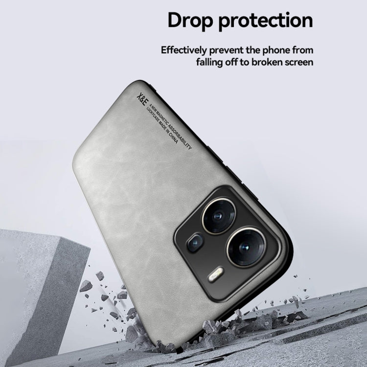For vivo iQOO 12 Skin Feel Magnetic Leather Back Phone Case(Dark Grey) - iQOO 12 Cases by PMC TechLife | Online Shopping South Africa | PMC TechLife