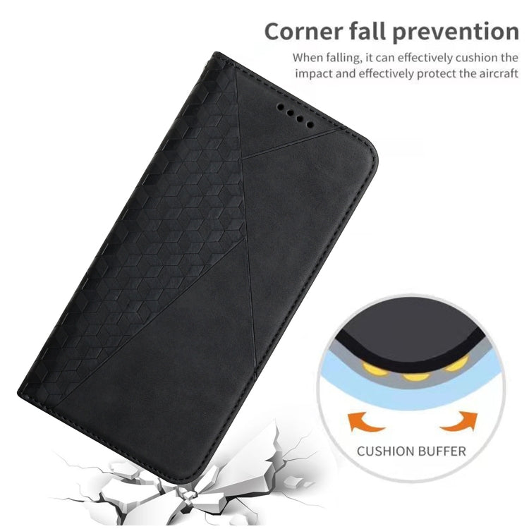 For Motorola Moto G Play 2024 Diamond Splicing Skin Feel Magnetic Leather Phone Case(Black) - Motorola Cases by PMC Jewellery | Online Shopping South Africa | PMC Jewellery | Buy Now Pay Later Mobicred