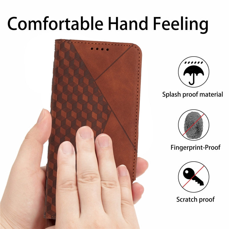 For Motorola Moto G Play 5G 2024 / G 5G 2024 Diamond Splicing Skin Feel Magnetic Leather Phone Case(Brown) - Motorola Cases by PMC Jewellery | Online Shopping South Africa | PMC Jewellery | Buy Now Pay Later Mobicred