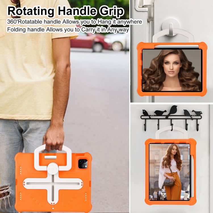 For iPad Pro 11 2024 Shield 360 Rotation Handle EVA Shockproof PC Tablet Case(Orange Beige) - iPad Pro 11 2024 Cases by PMC TechLife | Online Shopping South Africa | PMC TechLife | Buy Now Pay Later Mobicred